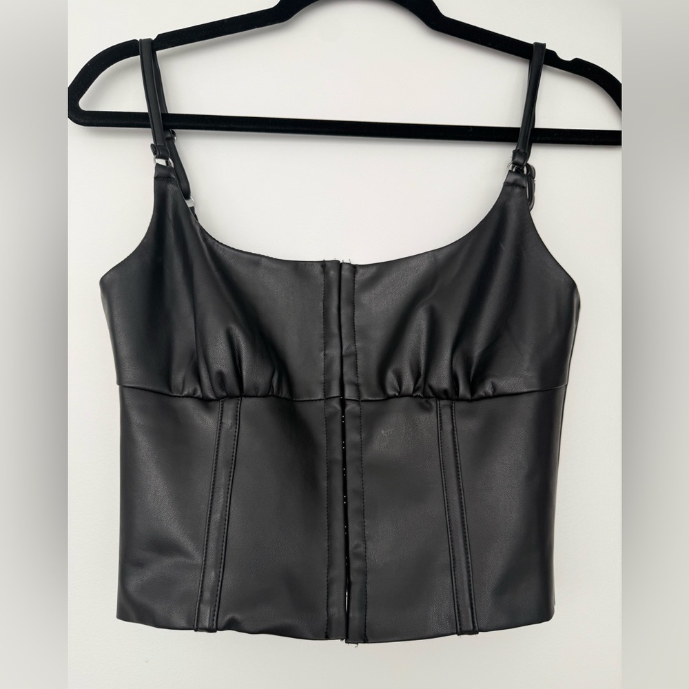 MOVING SALE. H:ours Leather Corset Top